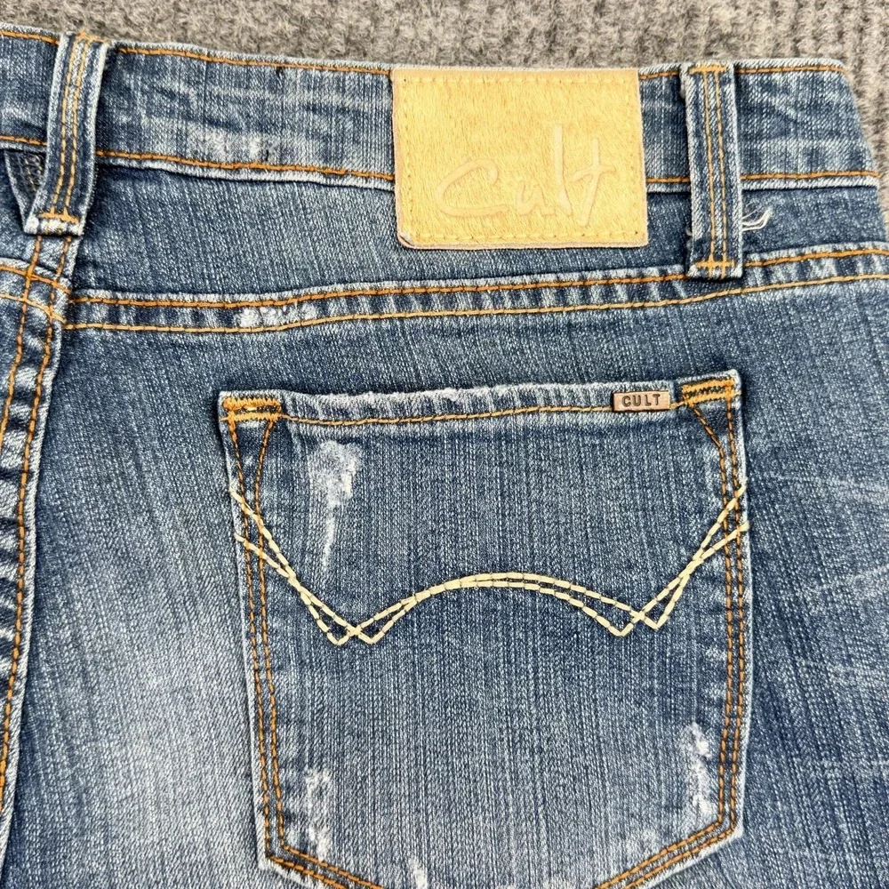 Cult Of Individuality Jeans Mens 32x28 Blue Medium Wash Distressed Stretch Denim